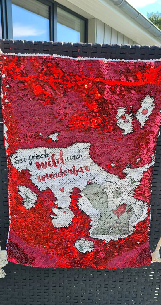 Rucksack Pailletten-Sportbeutel  personalisierbar