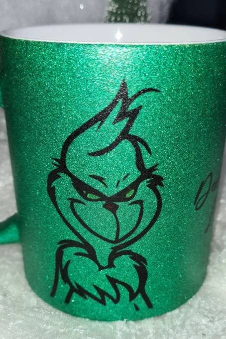 Glitzer grün Becher Grinch