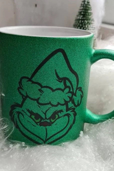 Glitzer grün Becher Grinch