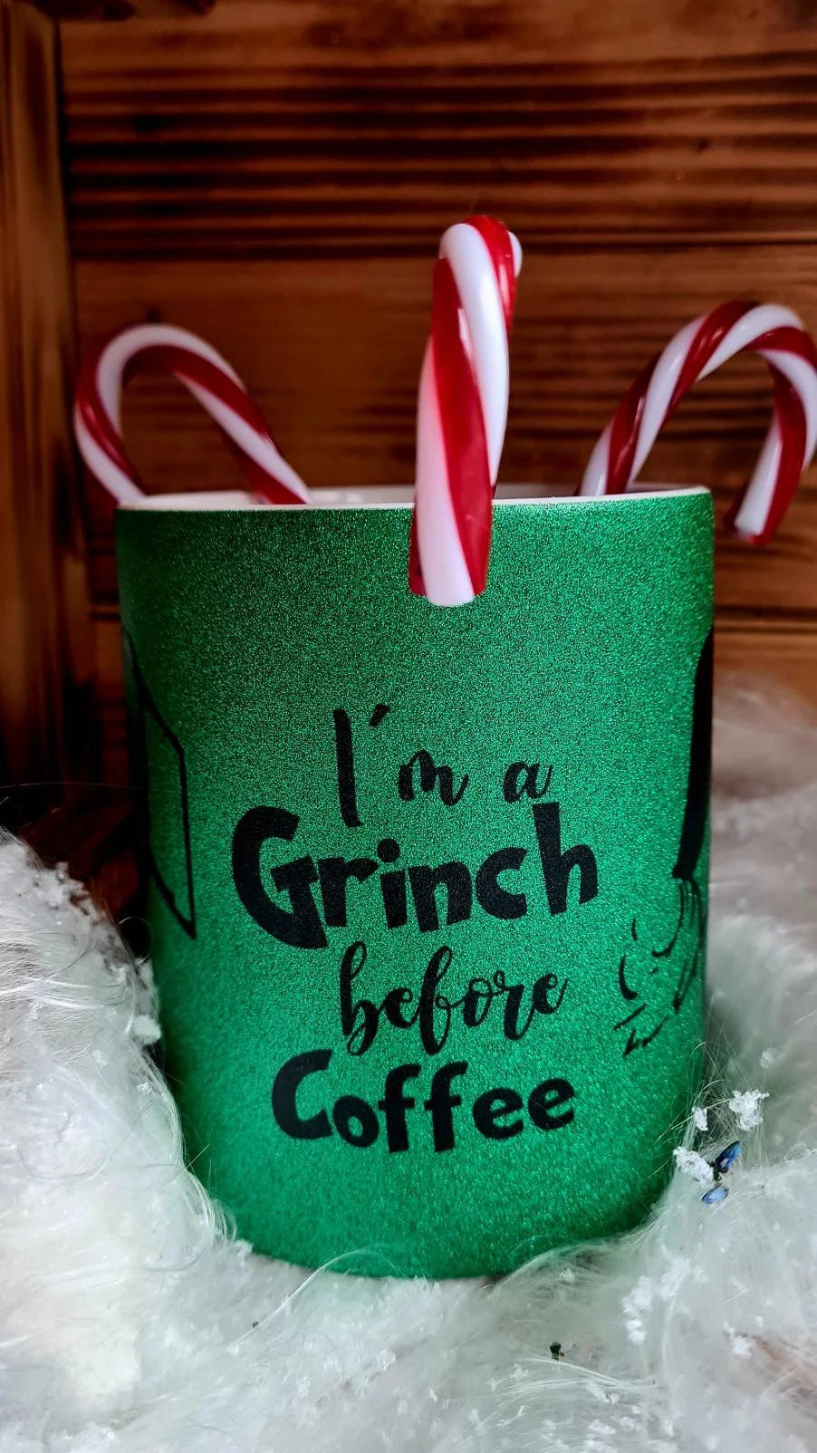 Glitzer grün Becher Grinch