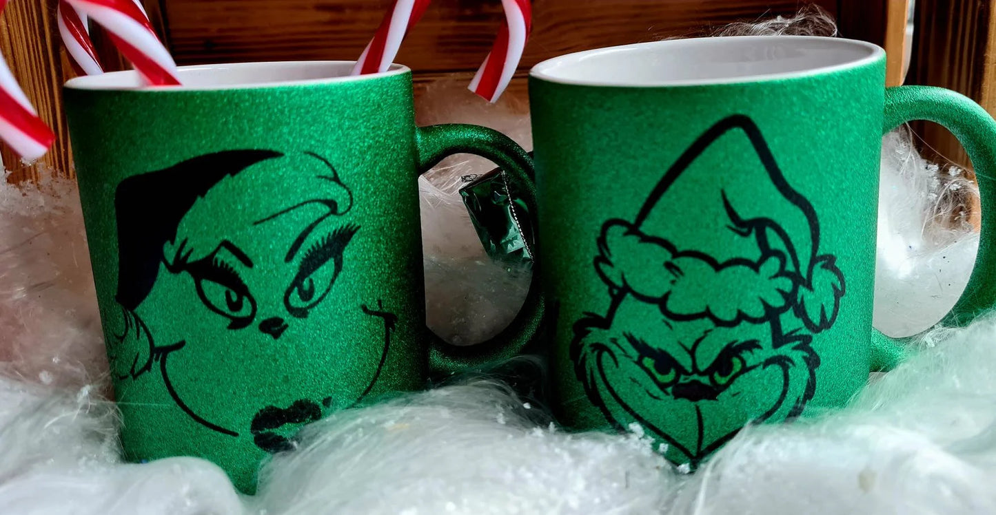 Glitzer grün Becher Grinch