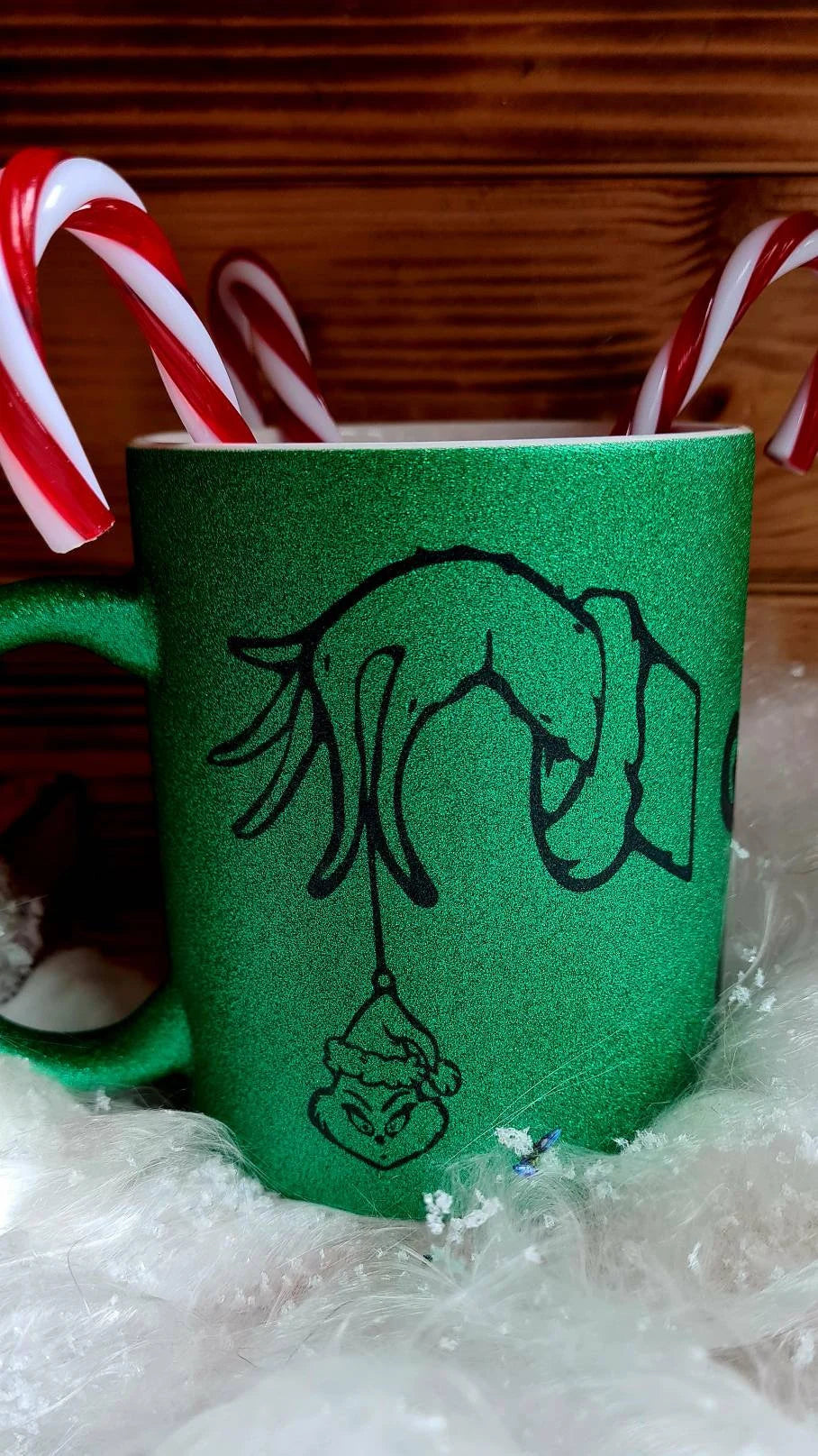 Glitzer grün Becher Grinch