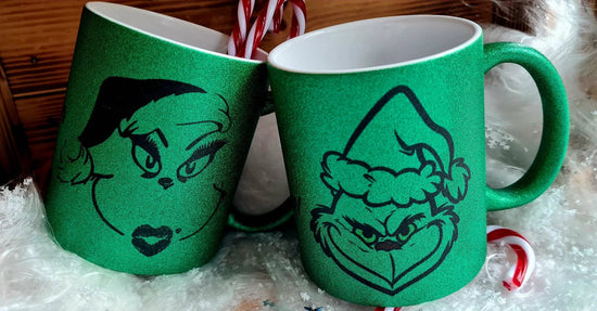 Glitzer grün Becher Grinch