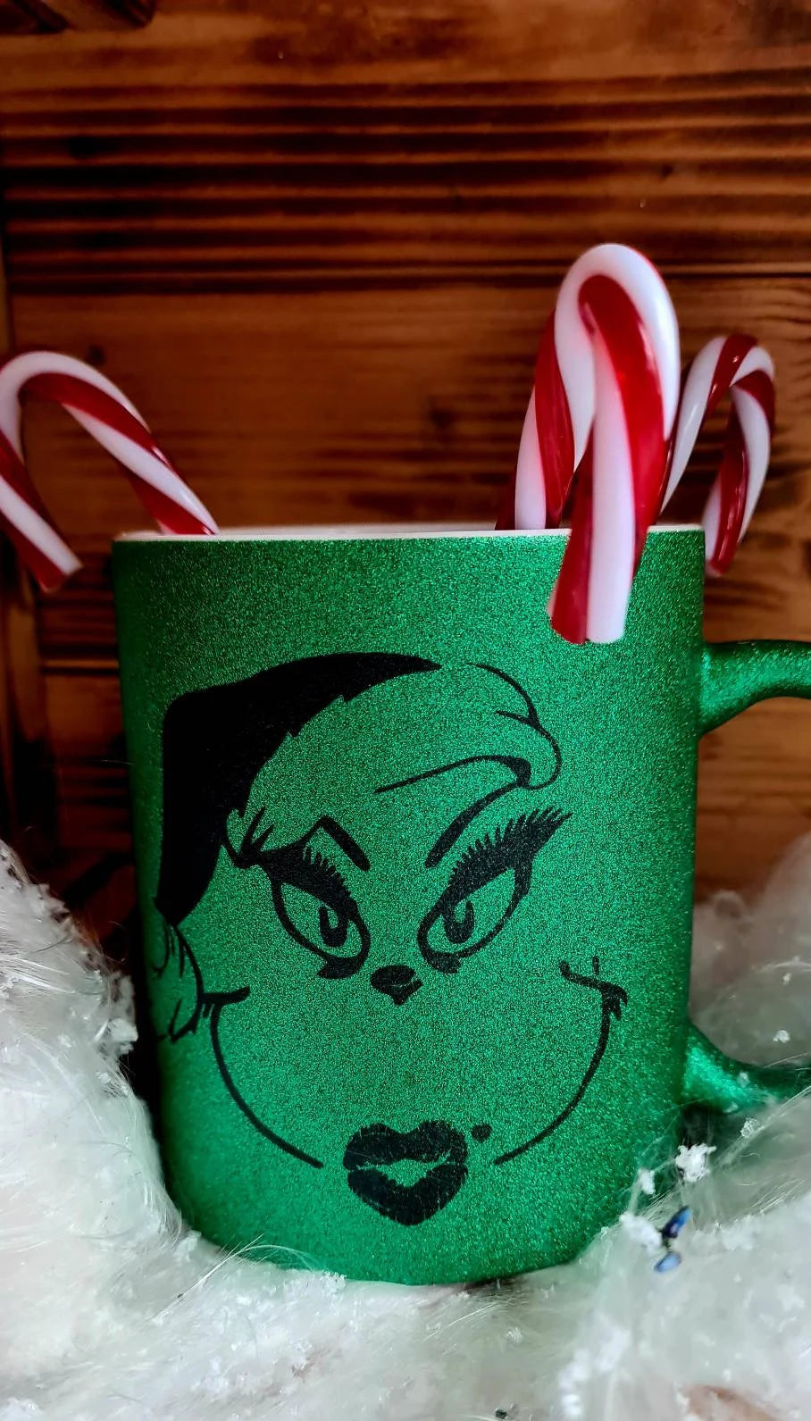 Glitzer grün Becher Grinch