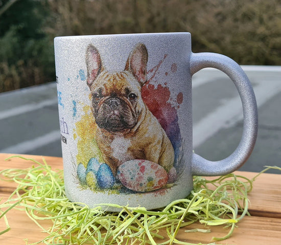 Glitzer Tasse Silber Ostern