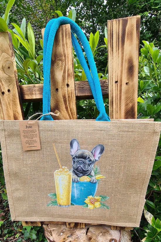 Sommerliche Jutetasche mit Französischer Bulldogge